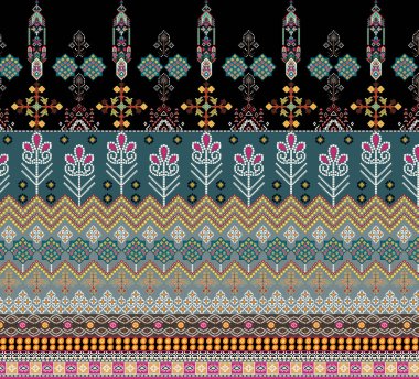 Dijital Süs: Çiçek Paisley Allover, Babür Sanat Motifleri, Suluboya Tekstil Geleneksel Sınırları. Moda Tasarımları için Etnik ve Geometrik Desenler. Klasik nakış, botanik ve tropikal elementler, kumaş baskısı için kusursuz arkaplan.