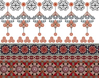Dijital Süs: Çiçek Paisley Allover, Babür Sanat Motifleri, Suluboya Tekstil Geleneksel Sınırları. Moda Tasarımları için Etnik ve Geometrik Desenler. Klasik nakış, botanik ve tropikal elementler, kumaş baskısı için kusursuz arkaplan.