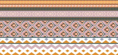 Dijital Süs: Çiçek Paisley Allover, Babür Sanat Motifleri, Suluboya Tekstil Geleneksel Sınırları. Moda Tasarımları için Etnik ve Geometrik Desenler. Klasik nakış, botanik ve tropikal elementler, kumaş baskısı için kusursuz arkaplan.