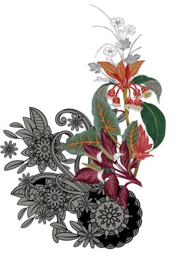 Dijital Süs: Çiçek Paisley Allover, Babür Sanat Motifleri, Suluboya Tekstil Geleneksel Sınırları. Moda Tasarımları için Etnik ve Geometrik Desenler. Klasik nakış, botanik ve tropikal elementler, kumaş baskısı için kusursuz arkaplan.