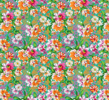 Dijital Süs: Çiçek Paisley Allover, Babür Sanat Motifleri, Suluboya Tekstil Geleneksel Sınırları. Moda Tasarımları için Etnik ve Geometrik Desenler. Klasik nakış, botanik ve tropikal elementler, kumaş baskısı için kusursuz arkaplan.