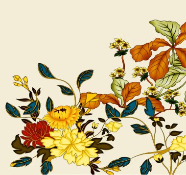 Dijital Süs: Çiçek Paisley Allover, Babür Sanat Motifleri, Suluboya Tekstil Geleneksel Sınırları. Moda Tasarımları için Etnik ve Geometrik Desenler. Klasik nakış, botanik ve tropikal elementler, kumaş baskısı için kusursuz arkaplan.