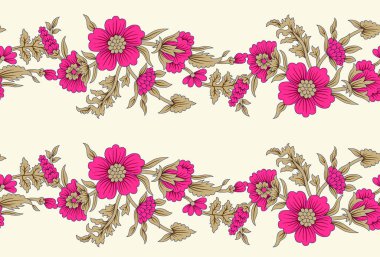 Dijital Süs: Çiçek Paisley Allover, Babür Sanat Motifleri, Suluboya Tekstil Geleneksel Sınırları. Moda Tasarımları için Etnik ve Geometrik Desenler. Klasik nakış, botanik ve tropikal elementler, kumaş baskısı için kusursuz arkaplan.