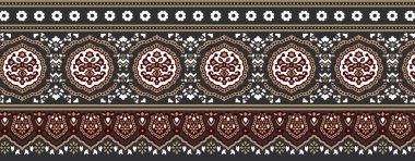 Dijital Süs: Çiçek Paisley Allover, Babür Sanat Motifleri, Suluboya Tekstil Geleneksel Sınırları. Moda Tasarımları için Etnik ve Geometrik Desenler. Klasik nakış, botanik ve tropikal elementler, kumaş baskısı için kusursuz arkaplan.