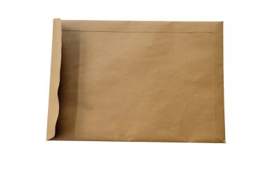 Brown Envelope document isolated on white background with clipping path