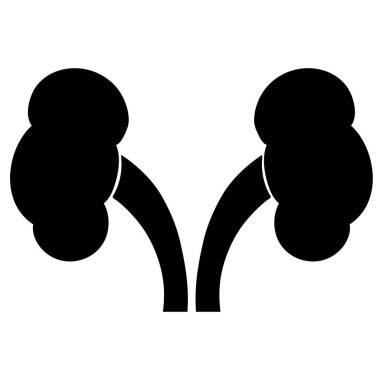 Sağlık uygulamaları ve web siteleri için böbrekleri, üreterleri ve üretra yassı vektör ikonu olan insan idrar kesesi sistemi