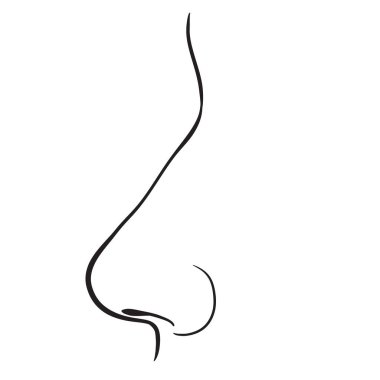 vektör siyah burun simgesi beyaz arka plan üzerinde