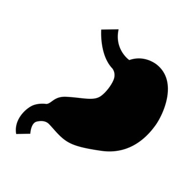 Stomach black silhouette vector icon on white background