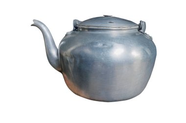 Classic old Kettle isolated on white background.with clipping path