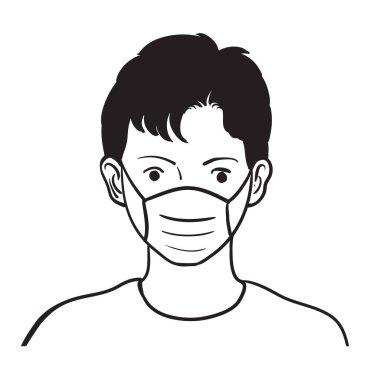 wear face mask icon vector