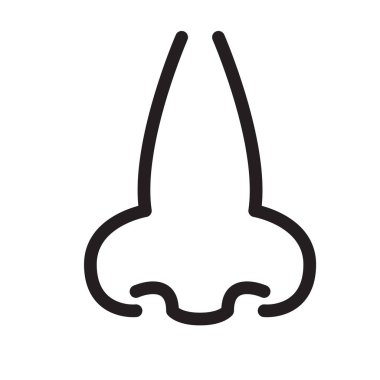 beyaz arka planda burun çizgisi simgesi