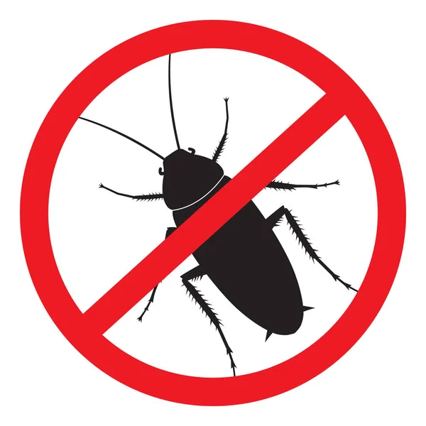 Signos Prohibición Contra Las Cucarachas — Vector de stock