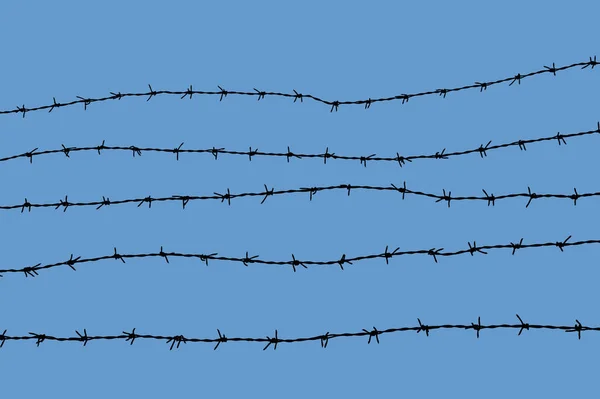 Barbed Wire Blue Sky Background Vector Illustration — Stock Vector