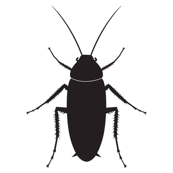 Šváb Silueta Symbol Domácí Kontroly Hmyzu Služba Sprej Brouky Ikona — Stockový vektor