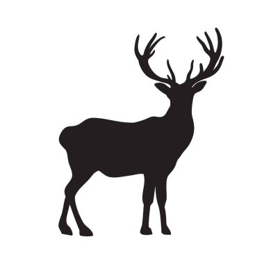 Beyaz Arkaplanda Geyik Silueti