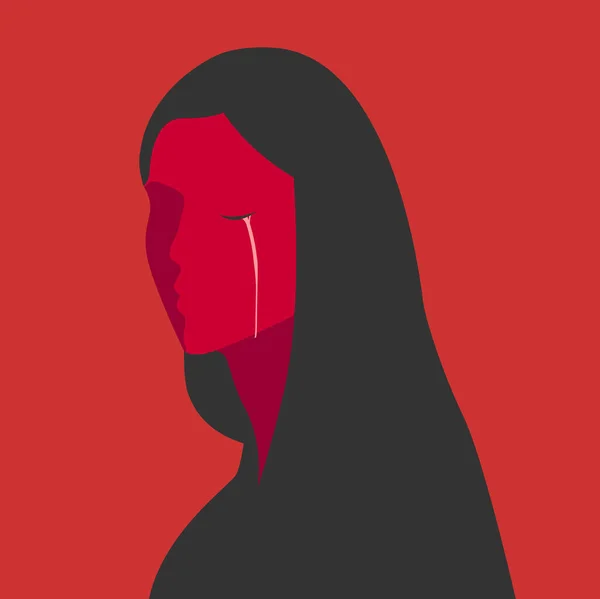 Illustration Graphique Une Femme Qui Pleure — Image vectorielle