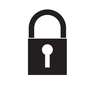 asma kilit simgesi beyaz arkaplanda izole edildi