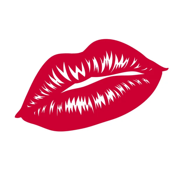 Red Mollig Isoliert Vektor Lippen Illustration — Stockvektor