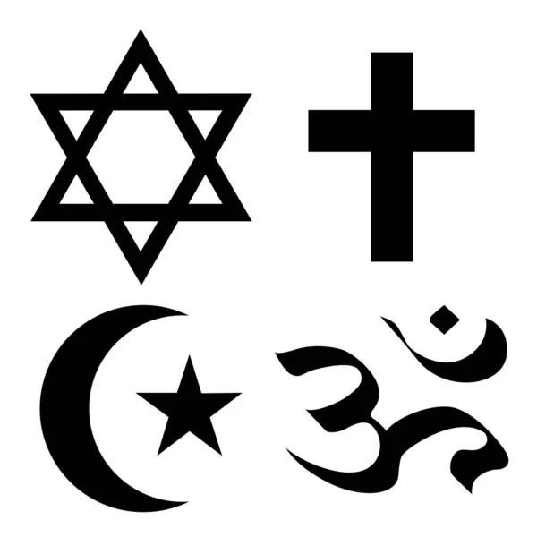 Religious Symbols Top Organized Faiths World According Major World Religions — Stock Vector