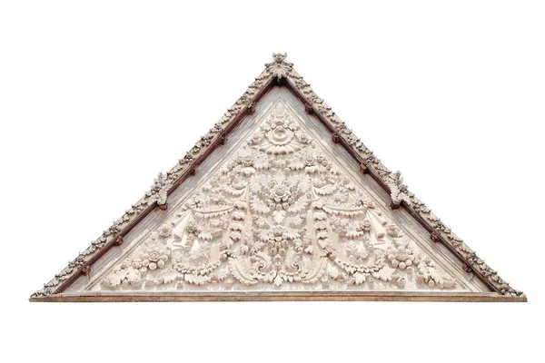 stock image Roof gable Thai style templ,High relief stucco sculpture , thailand,isolated on white background,with clipping path.