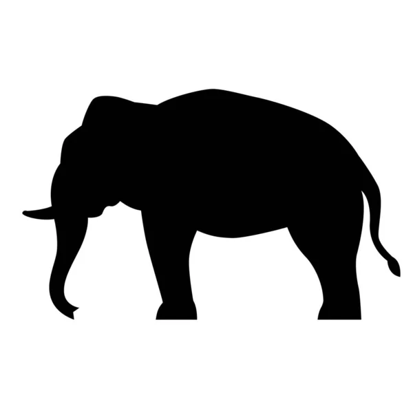 Elefantes Silhueta Fundo Branco Vetor Eps —  Vetores de Stock