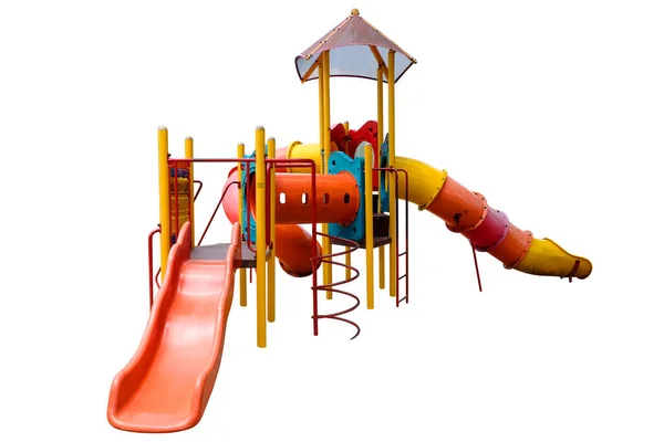 Colorful Playground Isolated White Background Clipping Path Jungle Gym — Stock Photo, Image