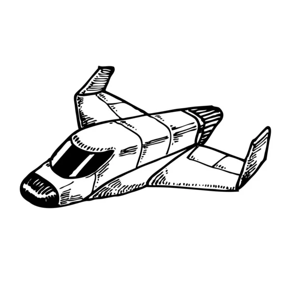 Doodle Stílusú Űrhajó Illusztráció Vektor Formátumban — Stock Vector