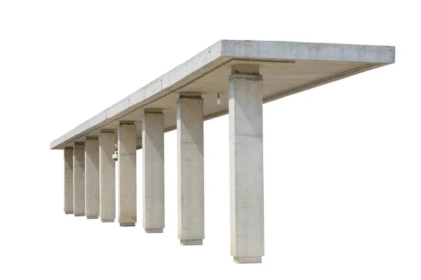 Promenada Beton Dachowy Izolowany Białym Tle Ścieżką Wycinania — Zdjęcie stockowe