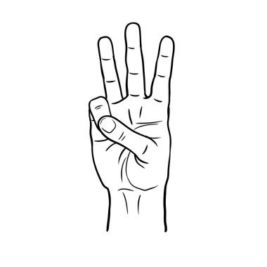  El üç parmak çizer.