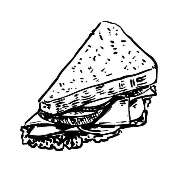 Сэндвич Скетч Ручной Рисунок Преобразованный Вектор — стоковый вектор