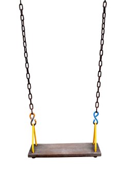 Tahta salıncak kırpma ile beyaz arkaplanda izole