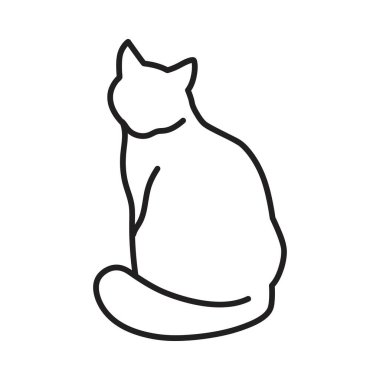 Kedi, siyah çizgiler Kedi, vektör çizimi