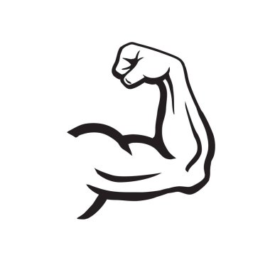 Vücut geliştirici kas esnekliği kol vektör çizimi. Güçlü maço biceps spor salonu, esnek el vektörü.