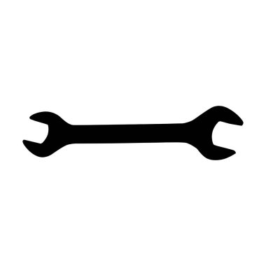 Double Sided Wrench Silhouette, Open End Wrench Hand Tool Illustration,vector  Illustration. clipart