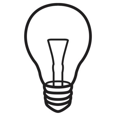 Yanan ampul karalama simgesi, Vektör illüstrasyonu.