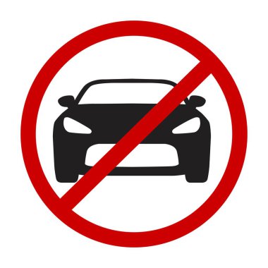 No car or no parking traffic sign,prohibit sign,vector illustrator clipart