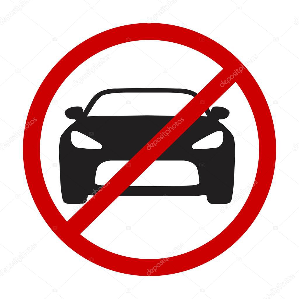 No car or no parking traffic sign,prohibit sign,vector illustrator