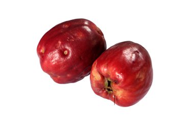 Pomerac meyveleri (Syzygium malaccense) soyutlanmış beyaz arka planda bulunan Malay Apple 'dır. 