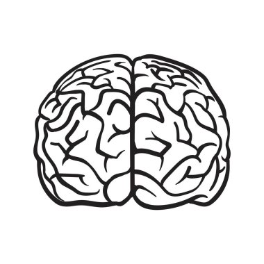 İnsan beyninin ön kısmını karala Tasarım, basit grafik, illüstrasyon vektörü