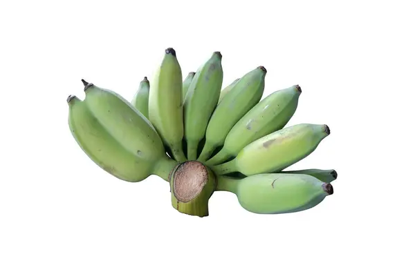 Banana Verde Banana Cultivada Tailandesa Bananas Tailandesas Fundo Branco Com — Fotografia de Stock
