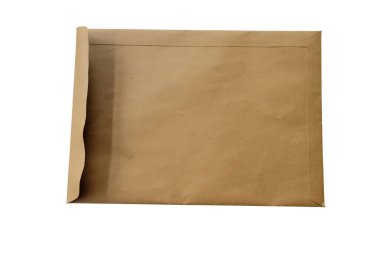 Brown Envelope document isolated on white background with clipping path