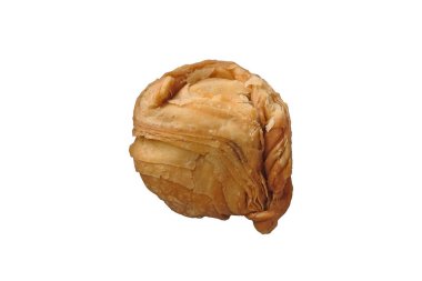 Tayland aperatifi Pun Sib, küçük kızarmış puf, beyaz arka planda kırpma ile izole