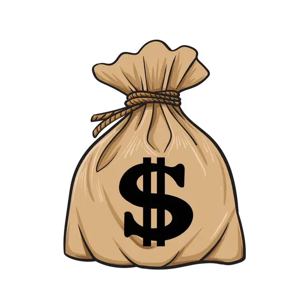 çok çanta dolar, dolar para sembollü vektör çantası, mali para tasarrufu işareti, zenginlik kavramı.