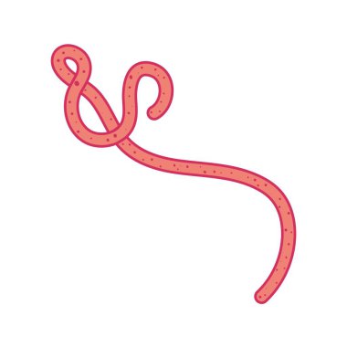 Beyaz arkaplanda izole edilmiş Ebola virüsü vektör çizimi. 