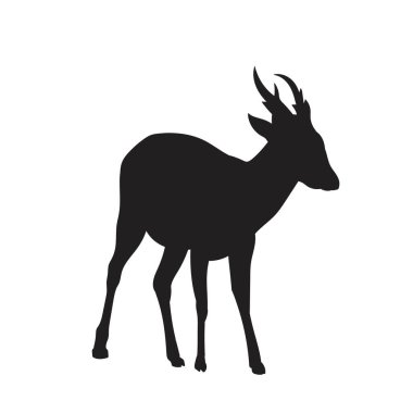 Havlayan geyik silueti, vektör çizimi.