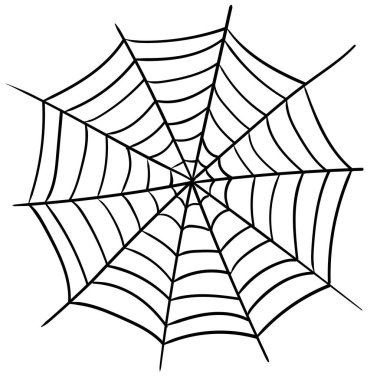 Korkunç örümcek ağı, ürkütücü Cadılar Bayramı dekorasyonunu izole etti. Örümcek ağı çizimi