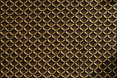 Balık pullu çatı manzaralı desen. Tayland tarzı çatı döşeme çatısı eski Tayland tapınağı dokusu arka plan doğal kolo