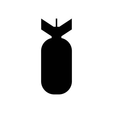 Askeri hava bombası ikonu. Savaş ve silah sembolü. izole vektör.
