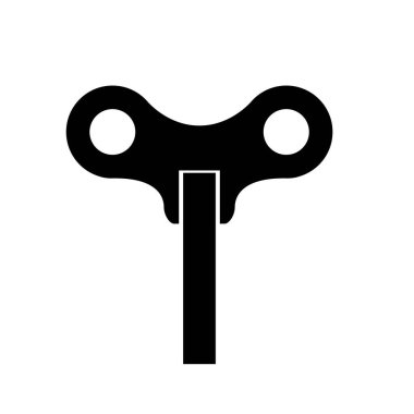 Anahtar vektör simgesi kilidini, Kelebek saatini ve oyuncak sarma anahtarını beyaz arkaplanda izole et.