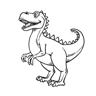 Çocuklar için sevimli dinozor boyama sayfaları. İzole vektör dinozor.